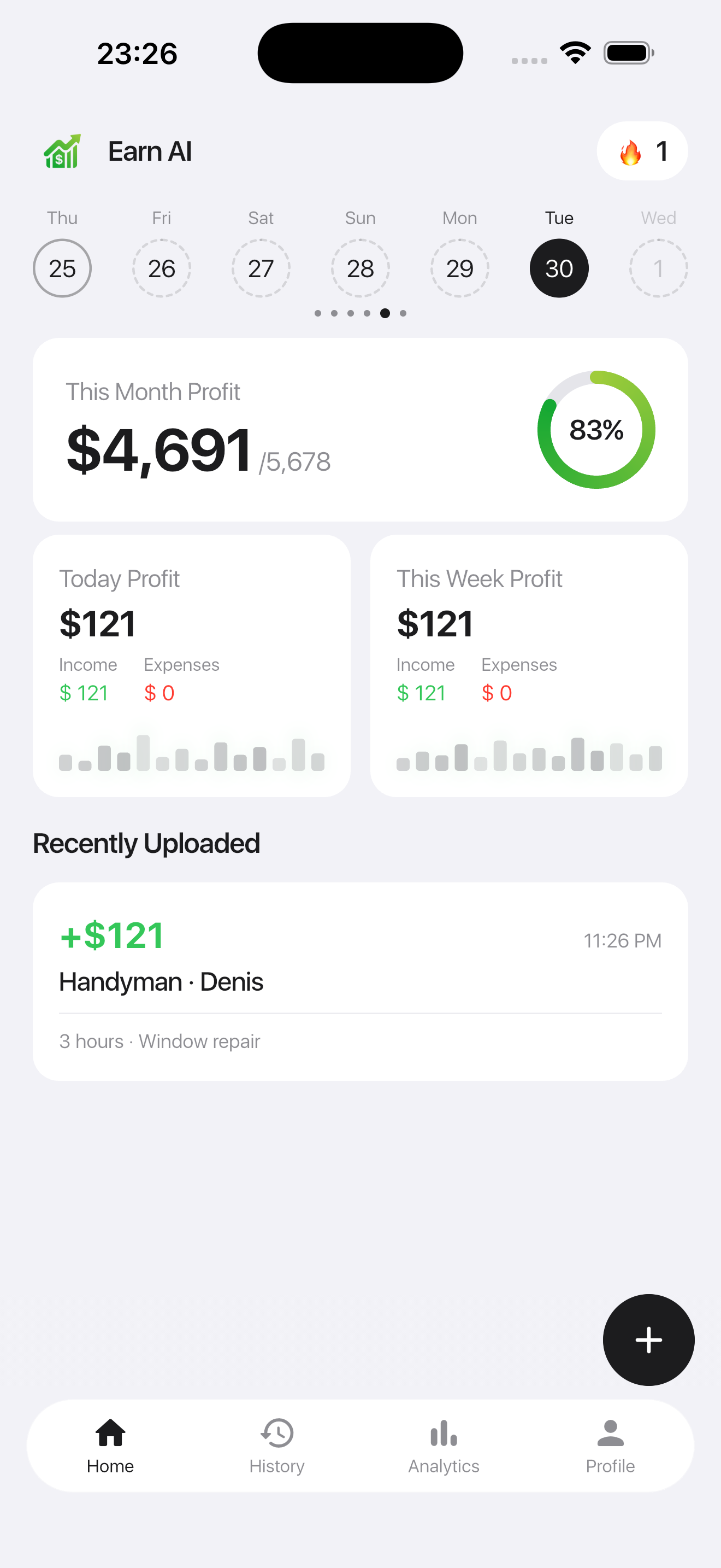 Earn AI app home screen